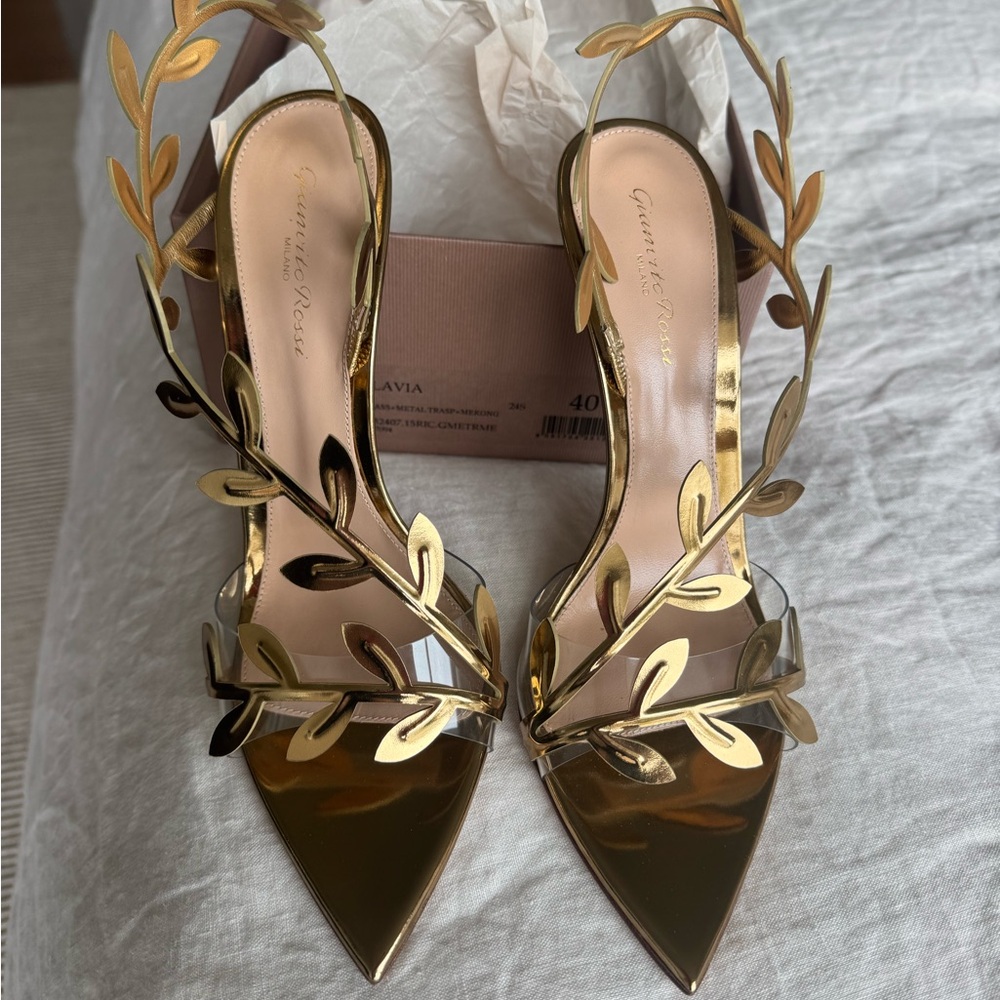 Gianvito Rossi Gold Leaf Flavia sandals NWT - Picture 3 of 6